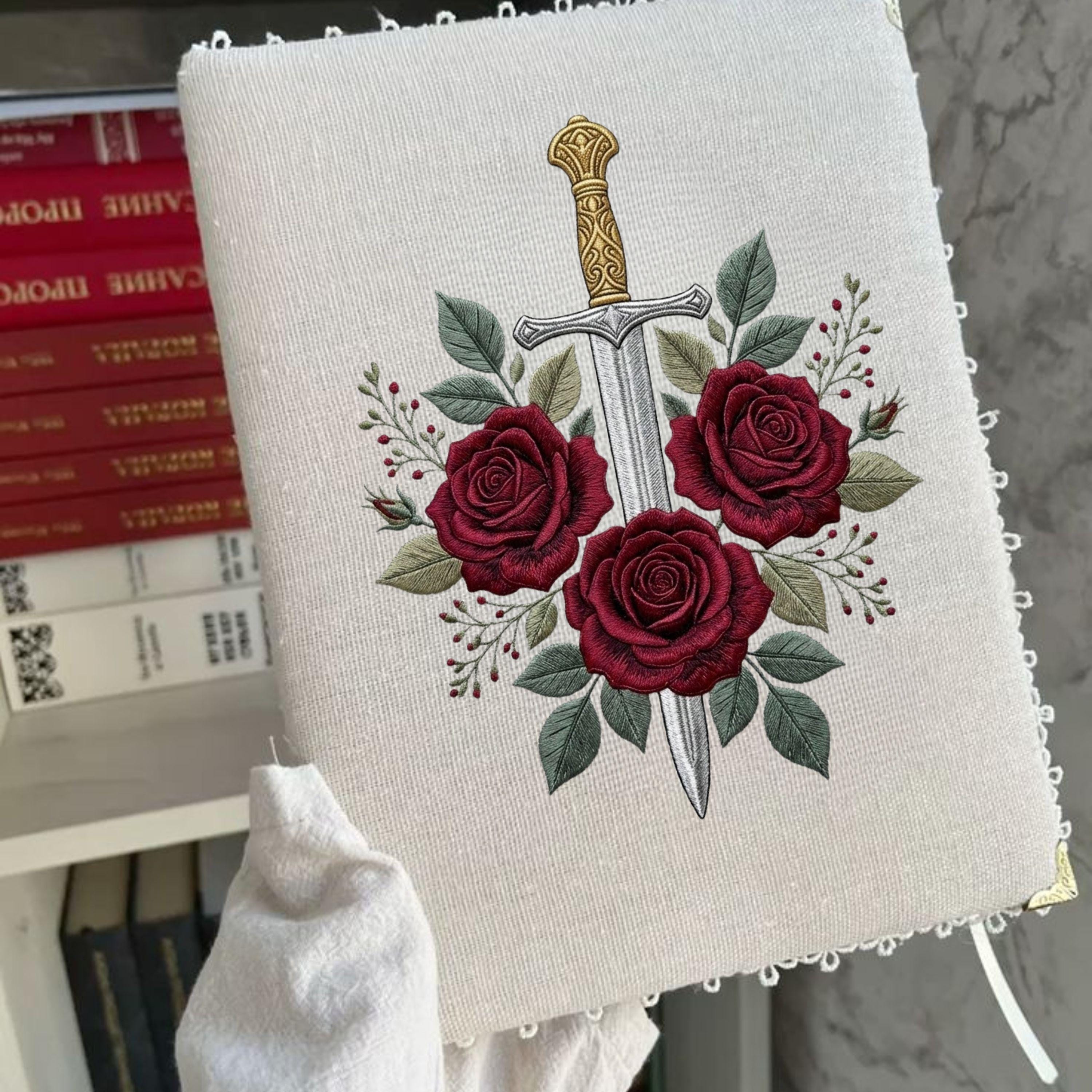 Sword Embroidery File: Dark Romance Gothic Fantasy Machine Stitch Design