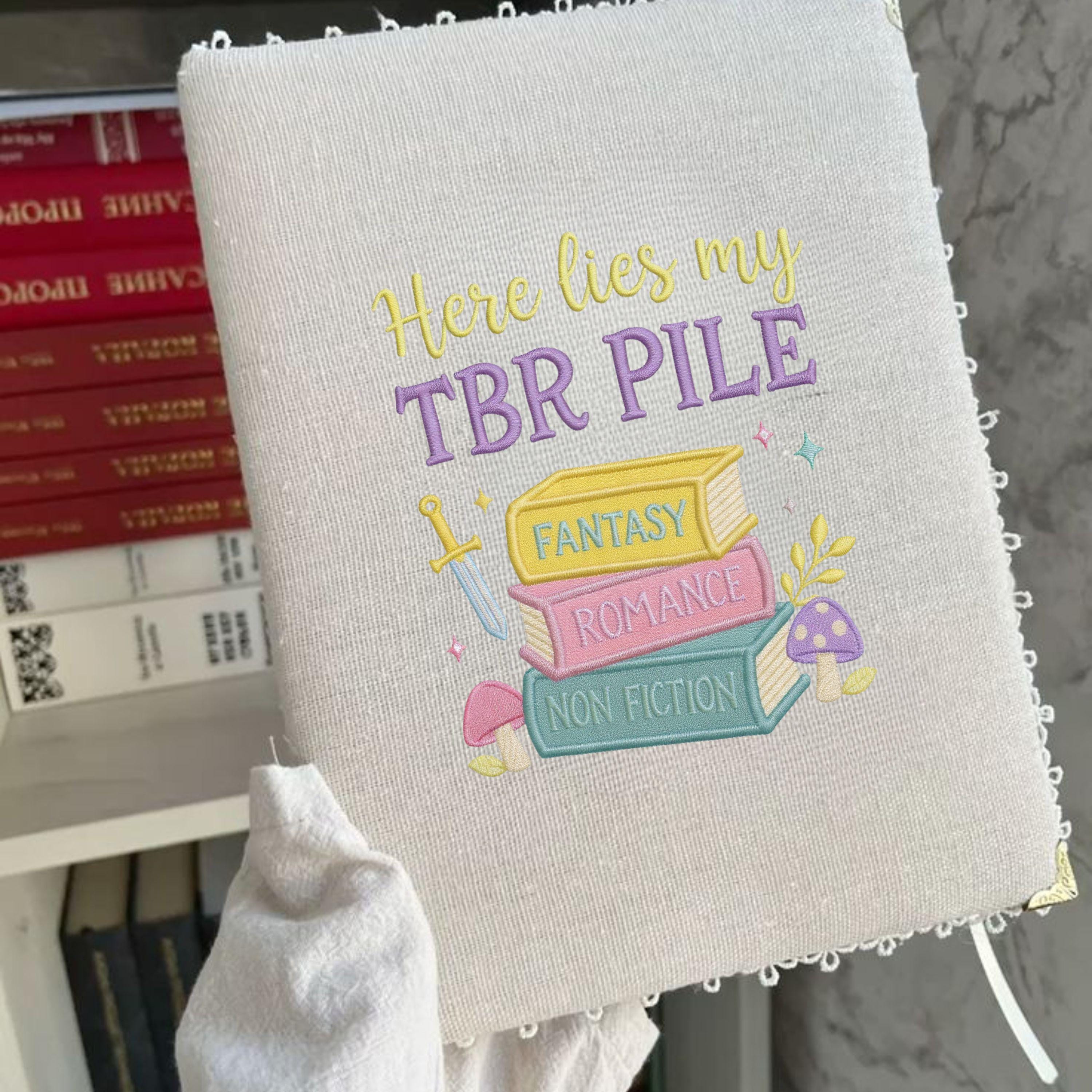 Embroidery File: Stack of Books Design (Digital Download)