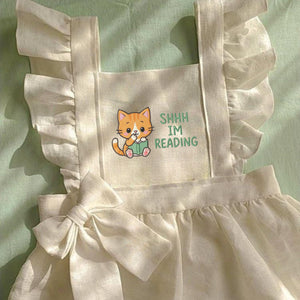 Shhh Im Reading – Cat Embroidery Design (Digital File)