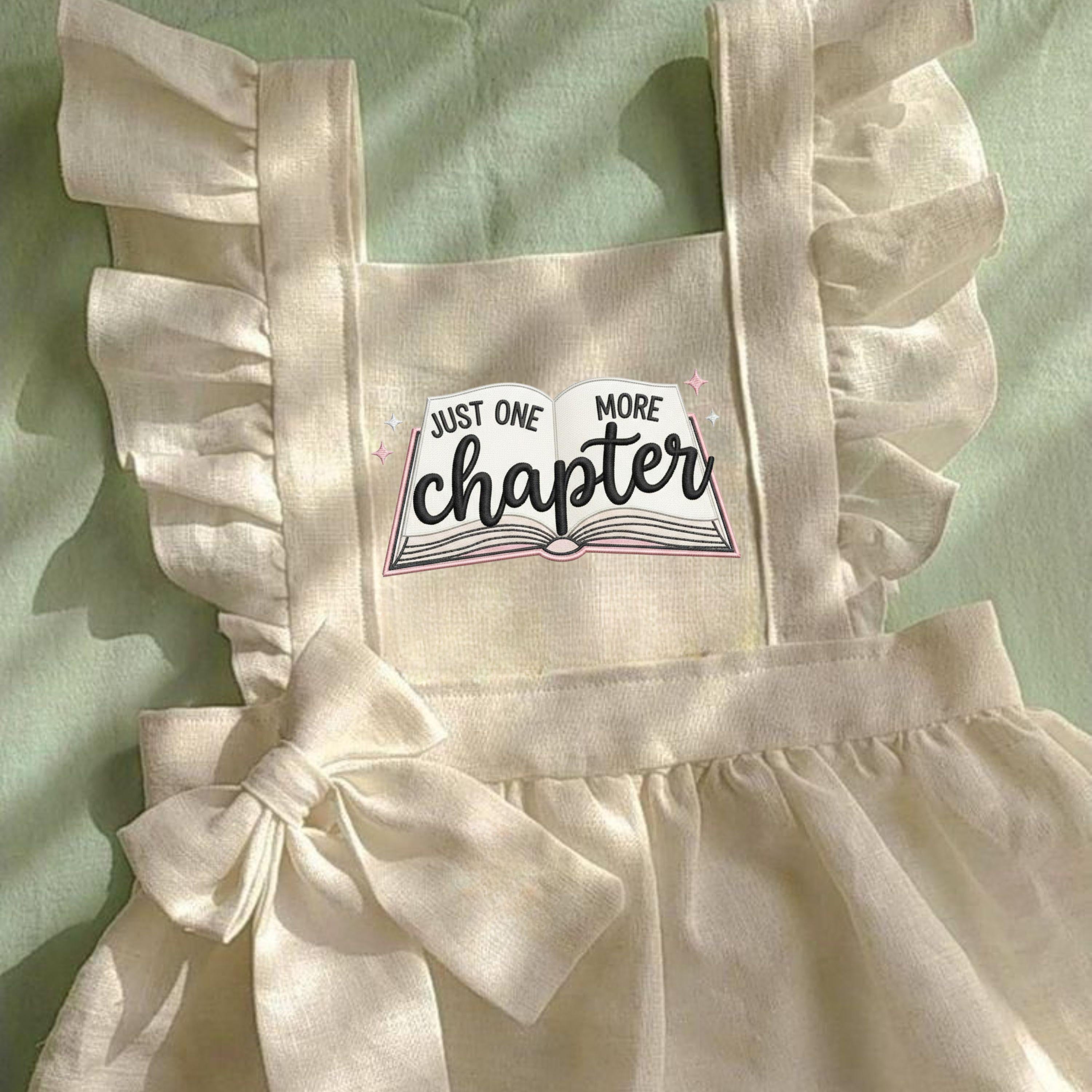 Just One More Chapter – Embroidery Design (Digital File)