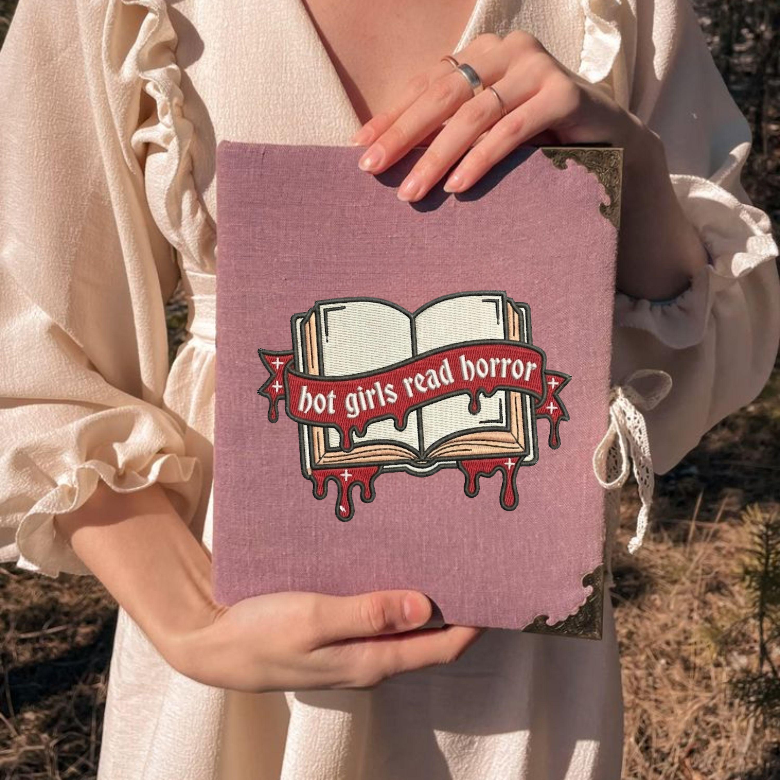 Hot Girls Read Horror Embroidery Design (Digital File)