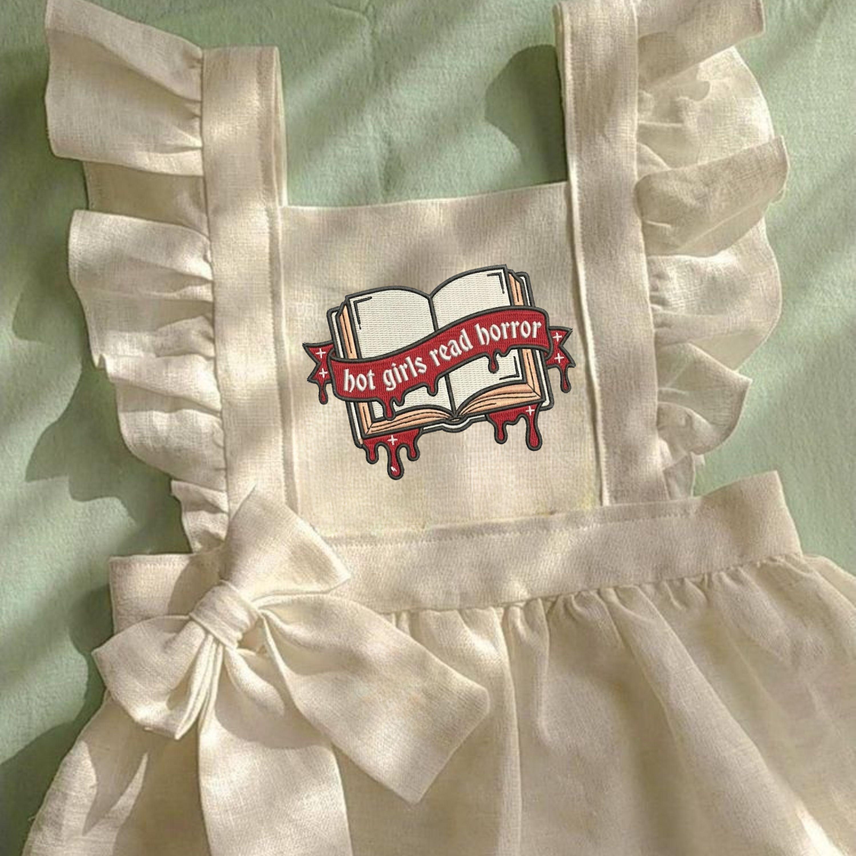 Hot Girls Read Horror Embroidery Design (Digital File)
