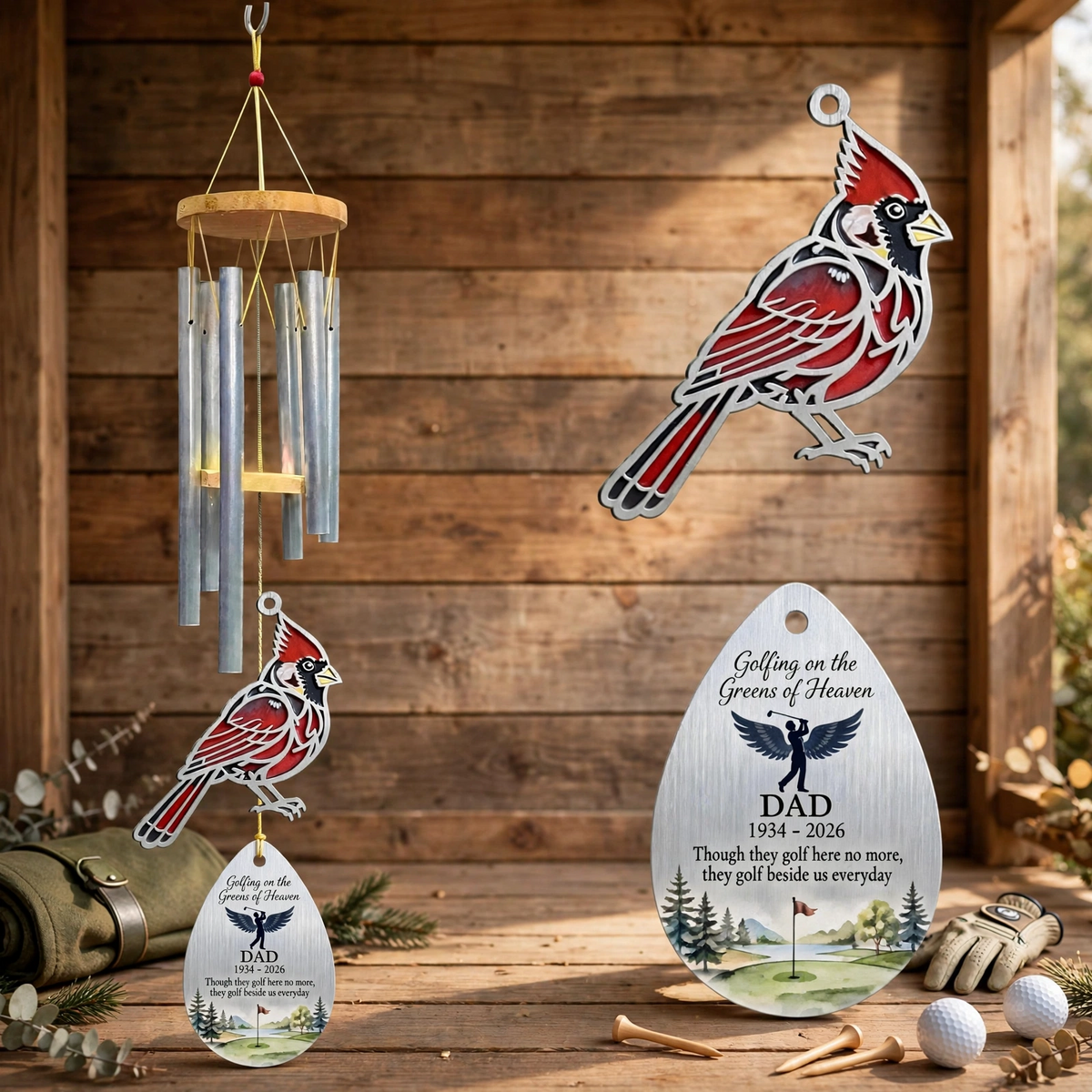 Personalized Memorial Wind Chimes For Loss Of Father In Loving Memory