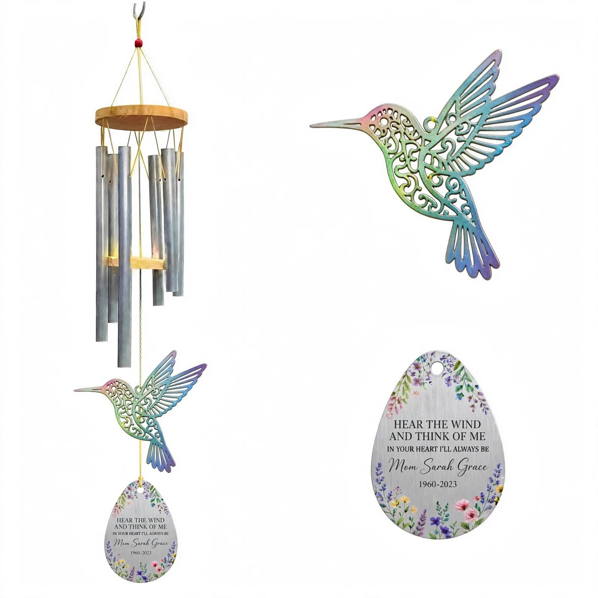 Personalized Memorial Wind Chimes For Loss Of Mother, Sympathy Gift