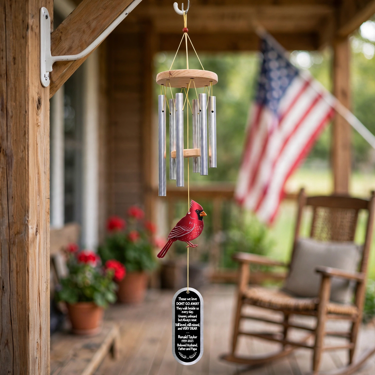 Personalised Memorial Chime, Custom Remembrance Gift Outdoor, Loss Of Loved One