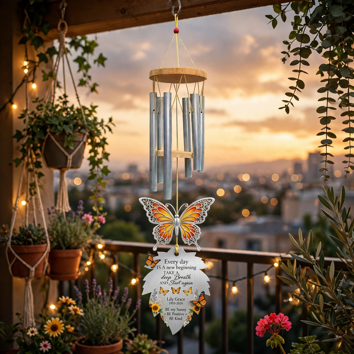 Personalized Memorial Wind Chimes For Loss Of Mother, Remembrance Gift