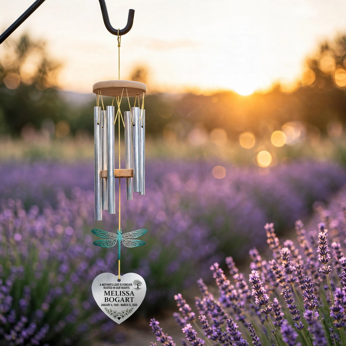 Personalized Memorial Wind Chimes Dragonfly Mother Memorial Gift